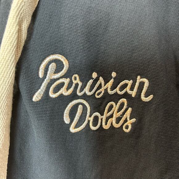 Sandrine Rose Parisian Dolls Zip Up Hoodie Sweatshirt Black Women Medium NWT - Picture 7 of 13